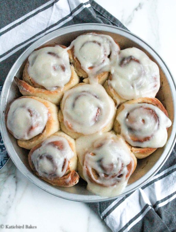 Cinnamon Rolls with Cream Cheese Icing - katiebirdbakes.com