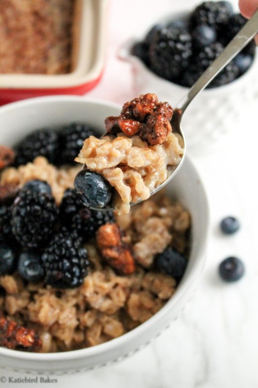 Maple & Brown Sugar Baked Oatmeal - katiebirdbakes.com