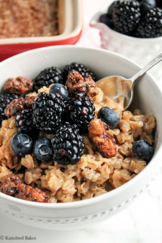 Maple & Brown Sugar Baked Oatmeal - katiebirdbakes.com