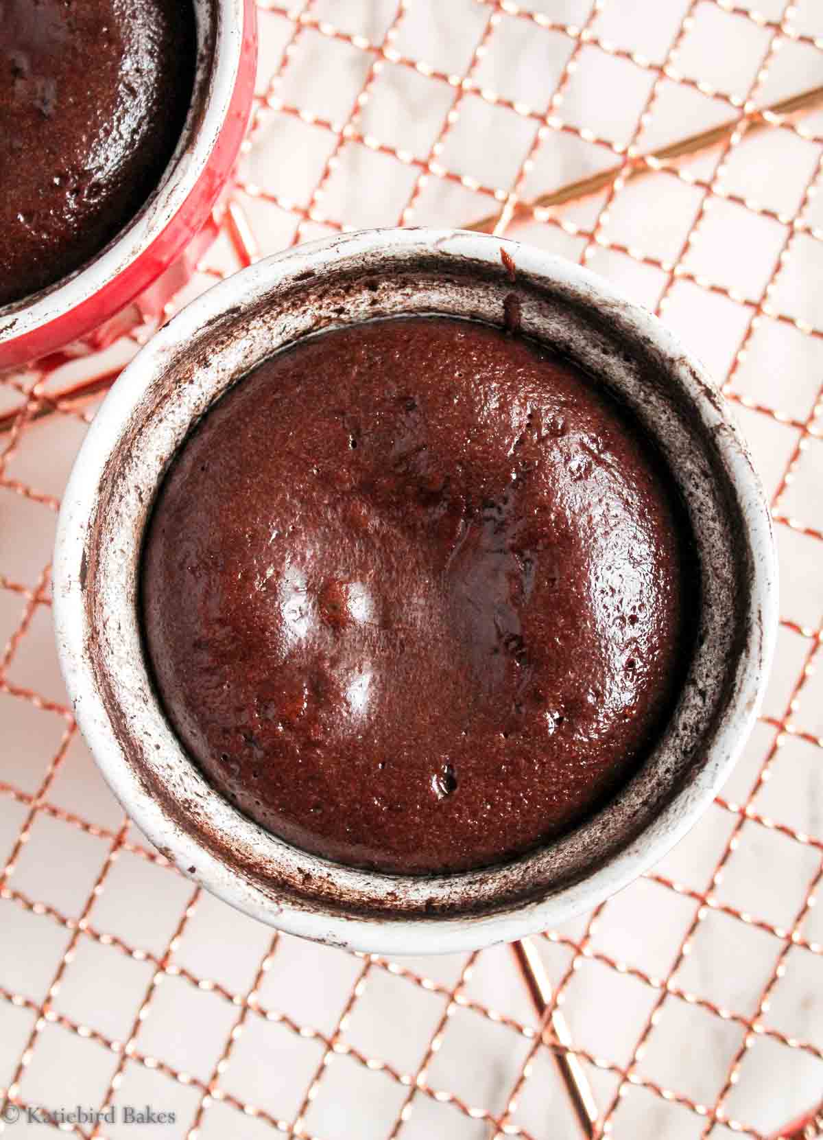 Molten Chocolate Cakes for Two - katiebirdbakes.com