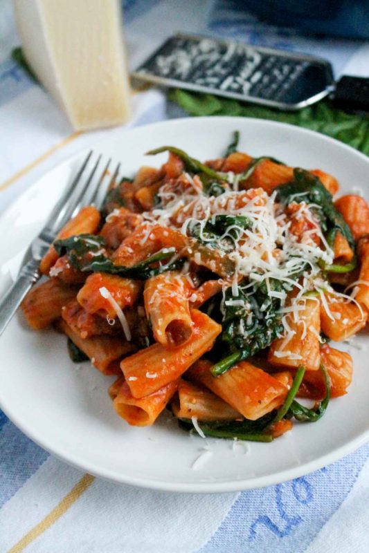 One Pot Sausage Rigatoni | katiebirdbakes.com