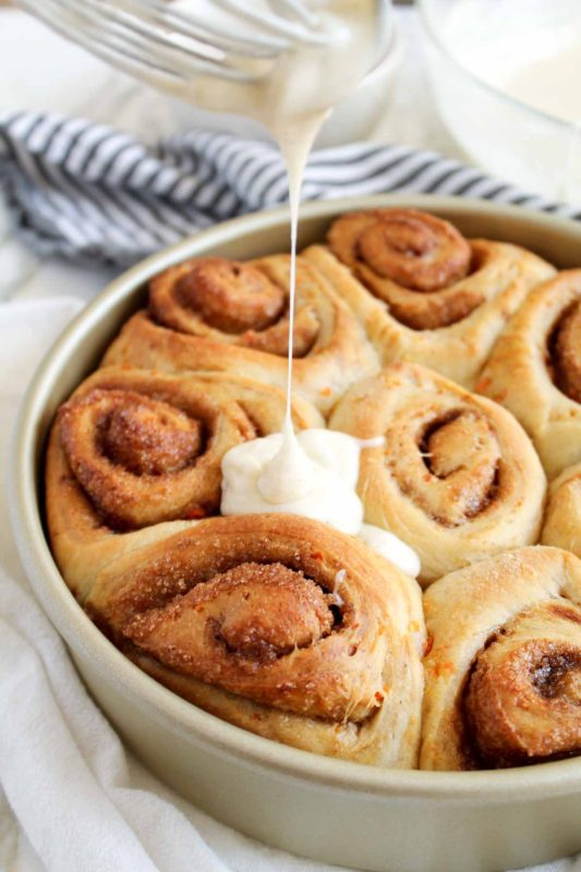 Carrot Cake Cinnamon Rolls | katiebirdbakes.com