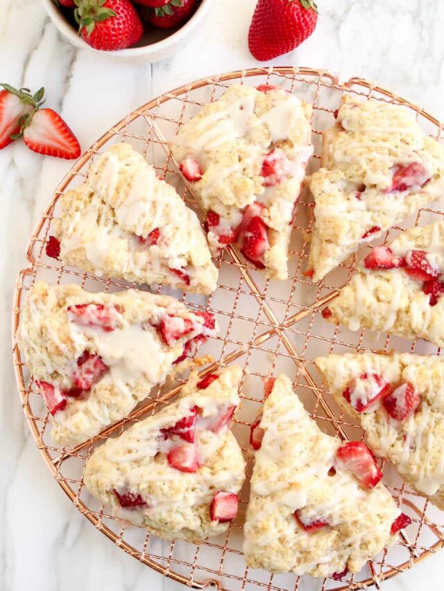 Fresh Strawberries and Cream Scones