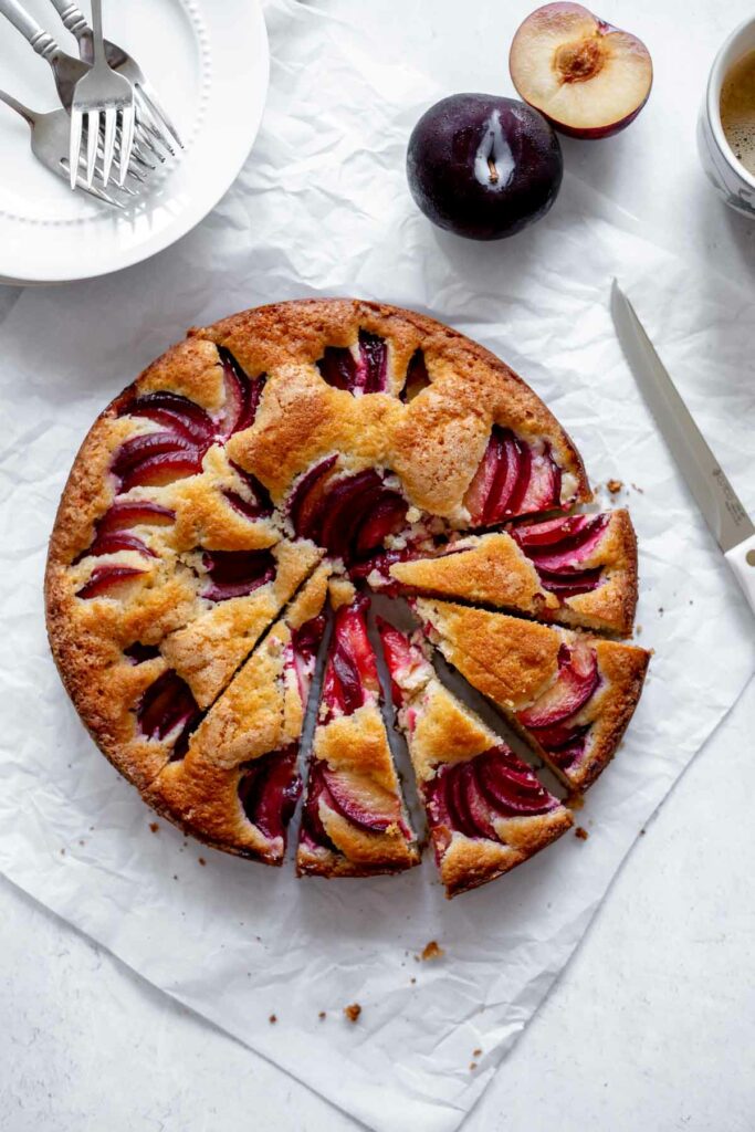 Slices of Plum Coffee Cake | katiebirdbakes.com