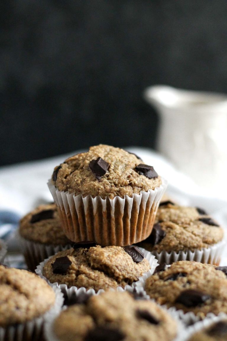 Banana Oatmeal Chocolate Chip Muffins | katiebirdbakes.com
