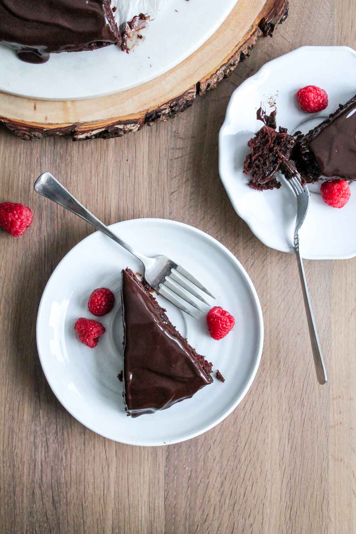 Single Layer Chocolate Cake with Chocolate Ganache | katiebirdbakes.com