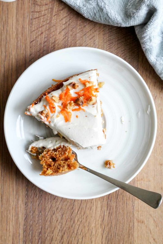 Single Layer Carrot Cake with Cream Cheese Frosting | katiebirdbakes