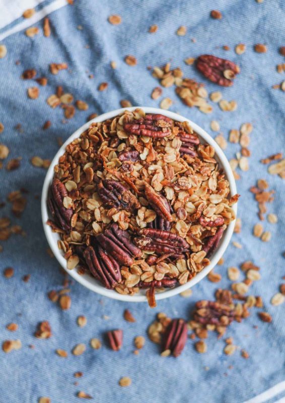 a bowl of homemade granola | katiebirdbakes