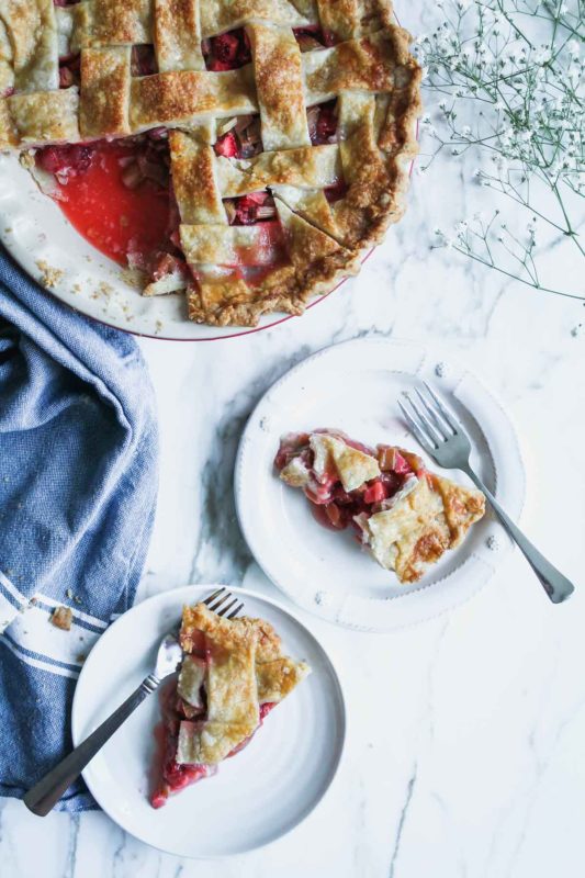 Strawberry Rhubarb Pie | katiebirdbakes