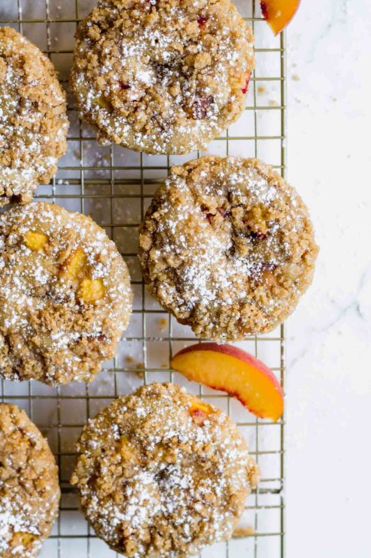 Peach Crumb Baked Donuts
