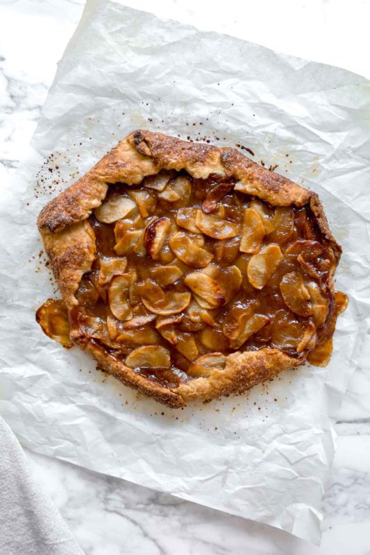 Baked galette without salted caramel sauce or ice cream