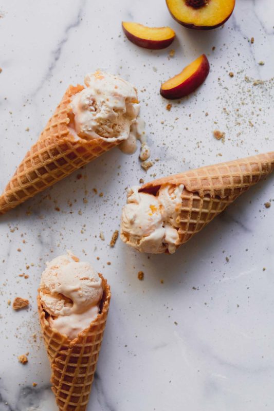 No-Churn Peach Ice Cream | katiebirdbakes
