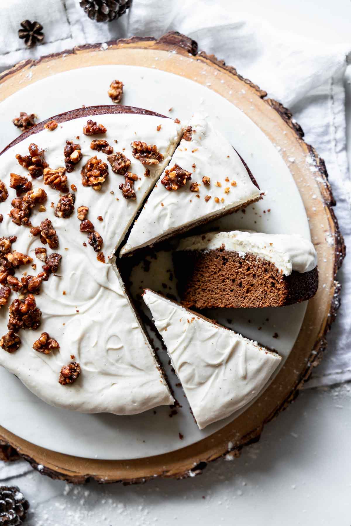 Single Layer Gingerbread Cake with Cream Cheese Frosting