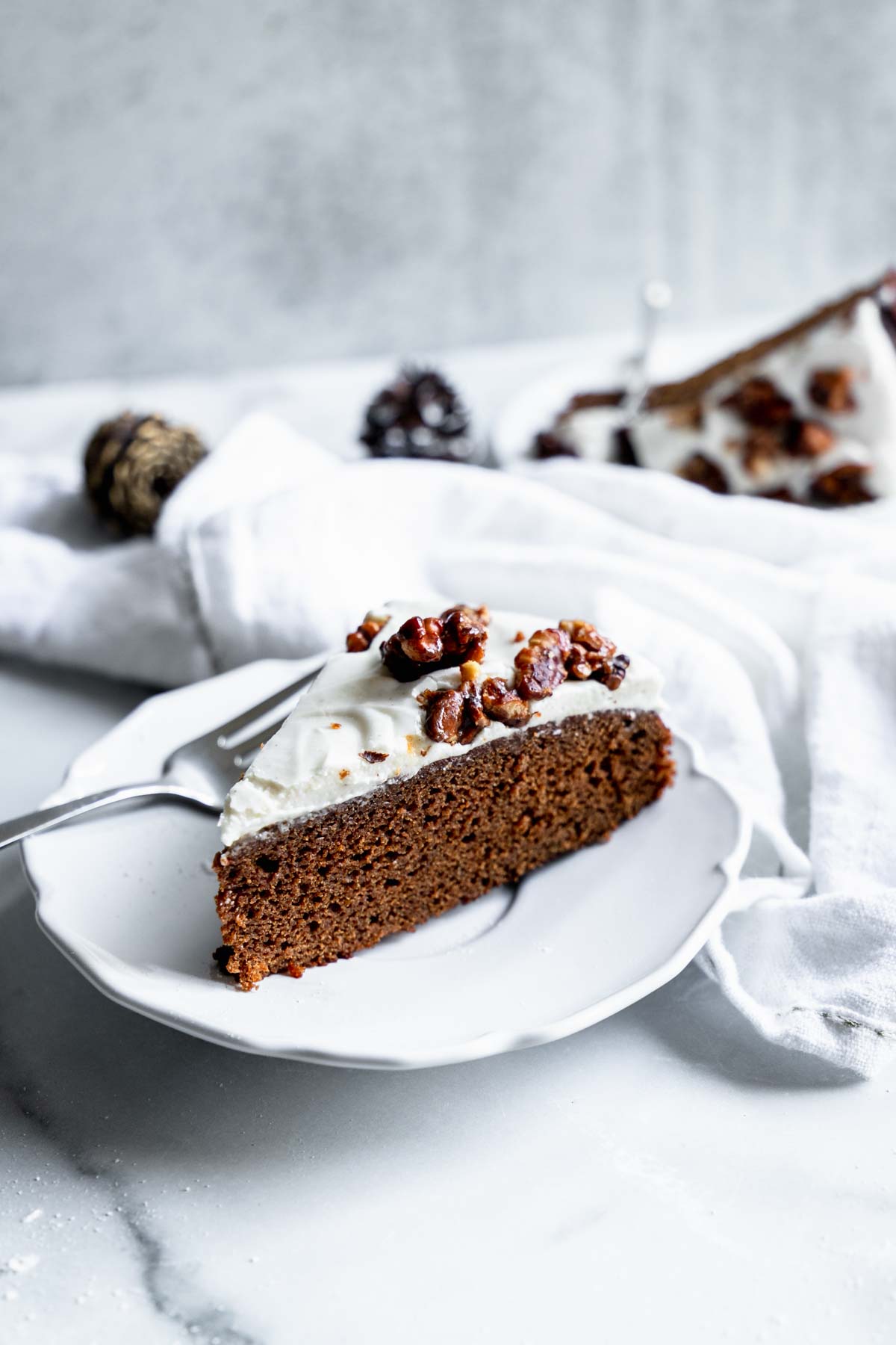 Single Layer Gingerbread Cake with Cream Cheese Frosting - a rich gingerbread with coffee in the batter for deep flavor!