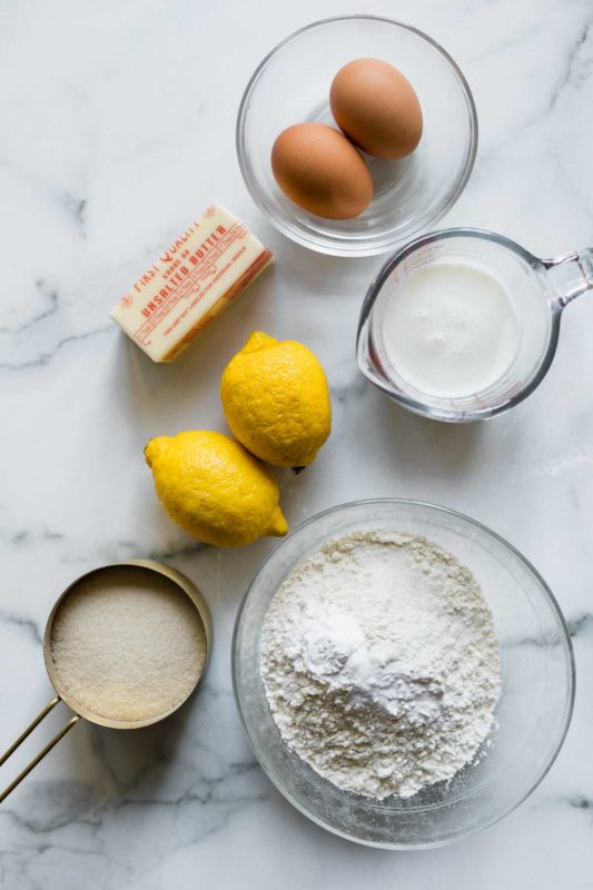 Ingredients for single layer lemon cake - katiebird bakes