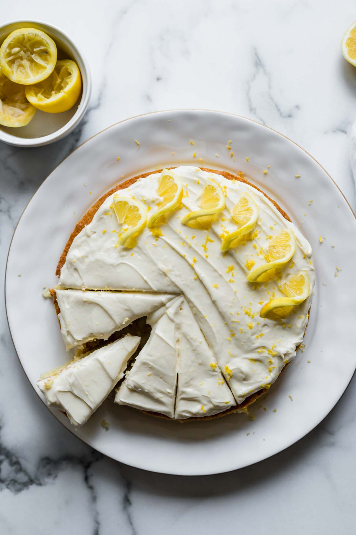 Single Layer Lemon Cake with Lemon Cream Cheese Frosting | katiebirdbakes