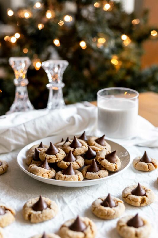 Easy peanut butter blossoms for Christmas cookies