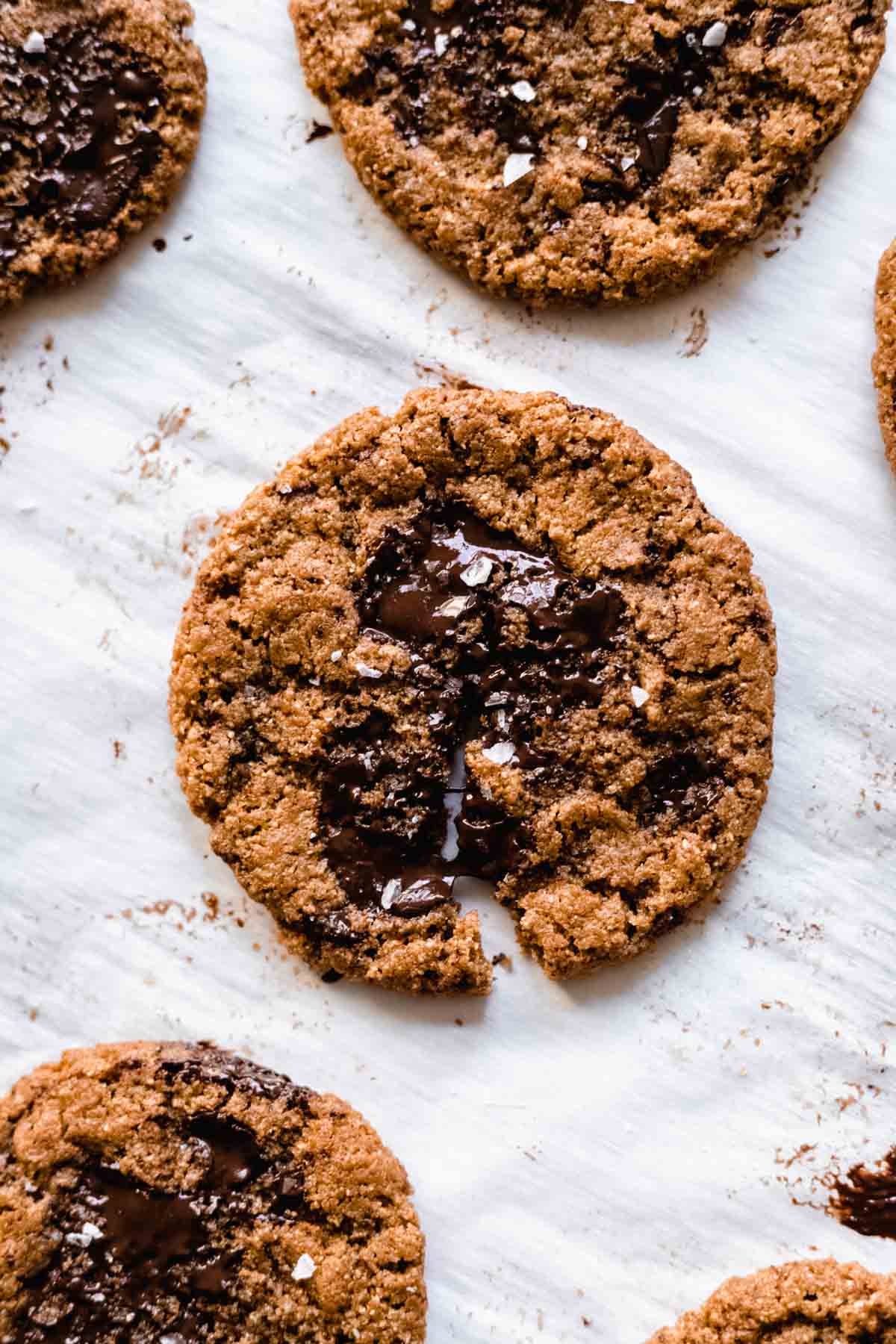 Flourless almond butter chocolate chunk cookies