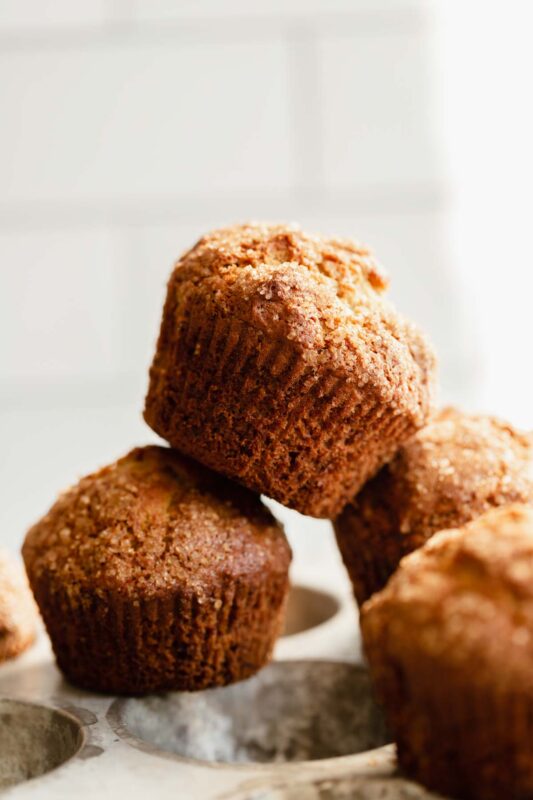 Small batch one banana muffins with tall bakery-style tops
